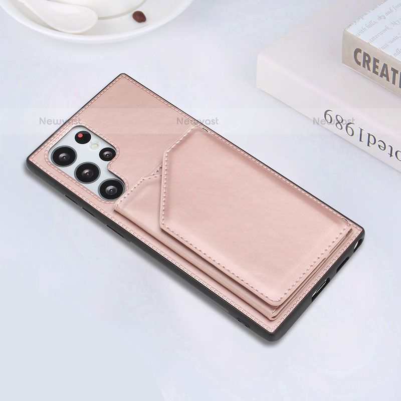 Soft Luxury Leather Snap On Case Cover Y02B for Samsung Galaxy S21 Ultra 5G