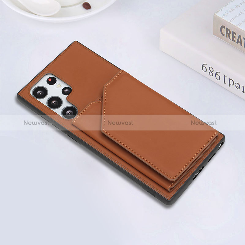 Soft Luxury Leather Snap On Case Cover Y02B for Samsung Galaxy S24 Ultra 5G