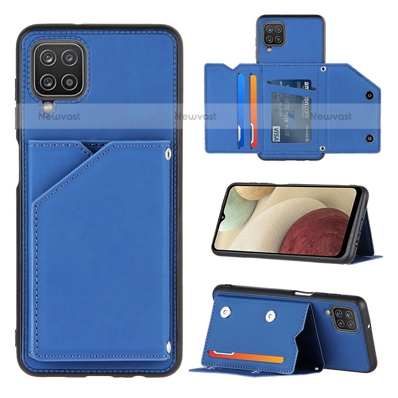 Soft Luxury Leather Snap On Case Cover Y03B for Samsung Galaxy A12