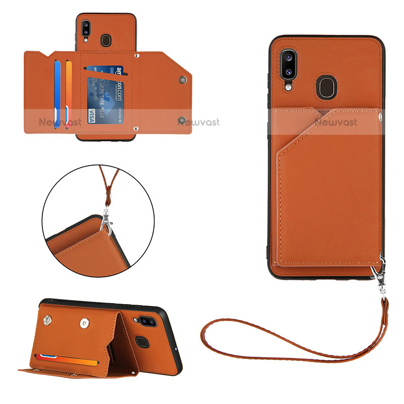 Soft Luxury Leather Snap On Case Cover Y03B for Samsung Galaxy A20