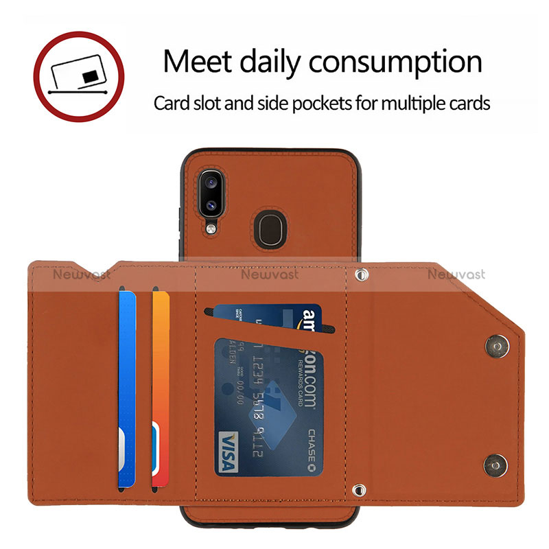 Soft Luxury Leather Snap On Case Cover Y03B for Samsung Galaxy A30