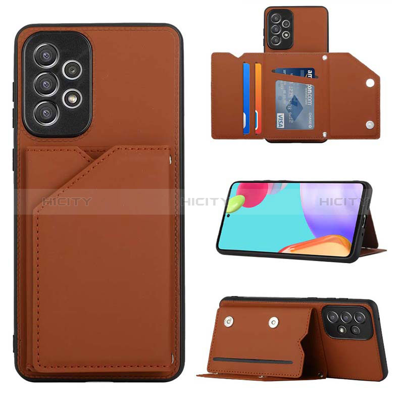 Soft Luxury Leather Snap On Case Cover Y03B for Samsung Galaxy A73 5G