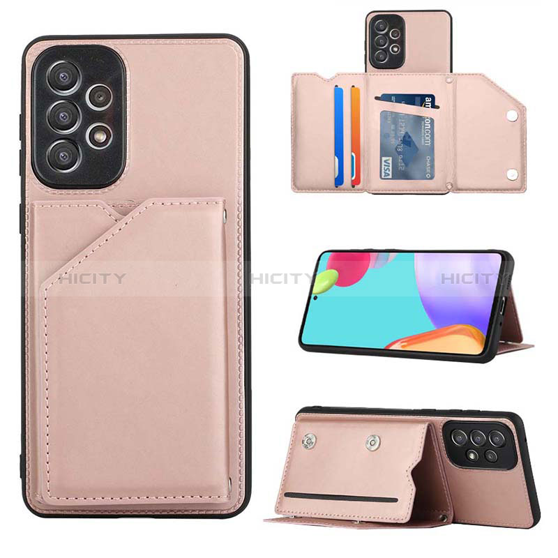 Soft Luxury Leather Snap On Case Cover Y03B for Samsung Galaxy A73 5G