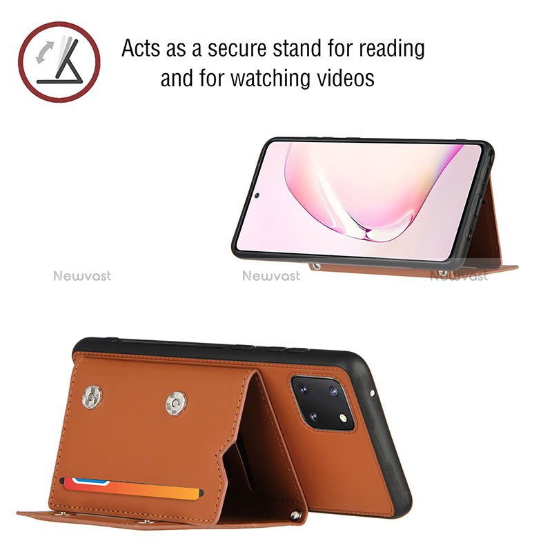 Soft Luxury Leather Snap On Case Cover Y03B for Samsung Galaxy A81