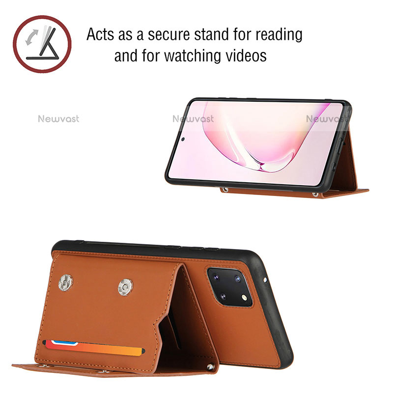 Soft Luxury Leather Snap On Case Cover Y03B for Samsung Galaxy Note 10 Lite