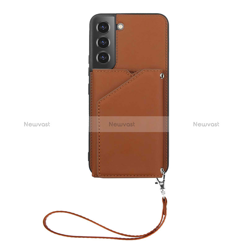 Soft Luxury Leather Snap On Case Cover Y03B for Samsung Galaxy S24 5G Brown