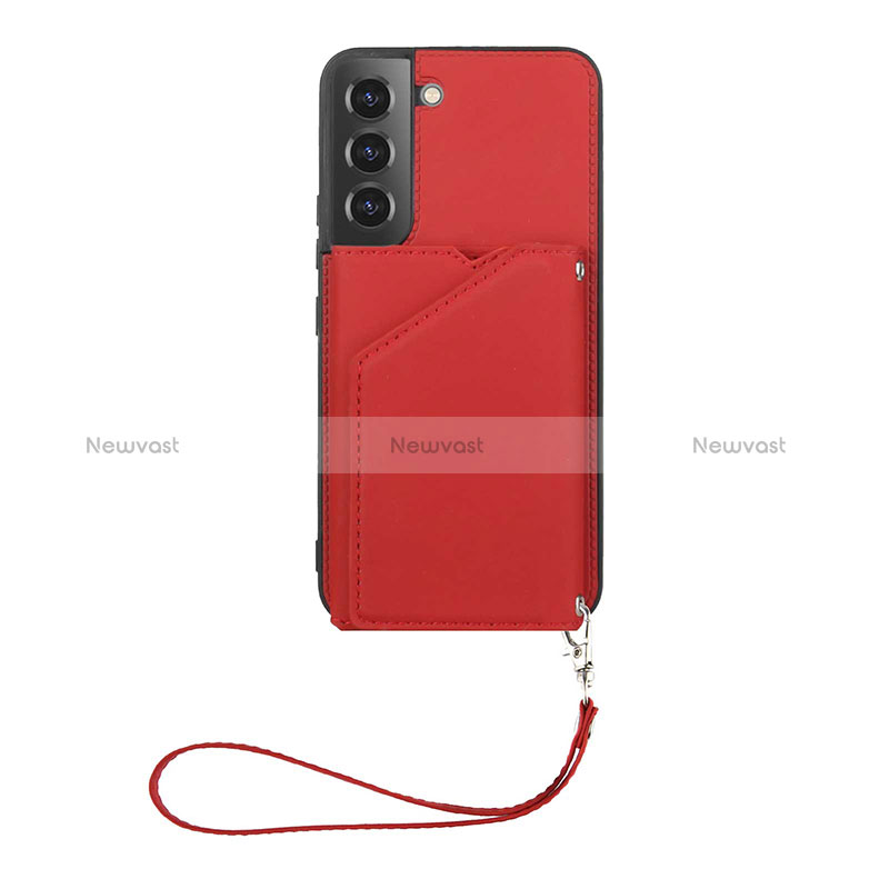 Soft Luxury Leather Snap On Case Cover Y03B for Samsung Galaxy S24 5G Red