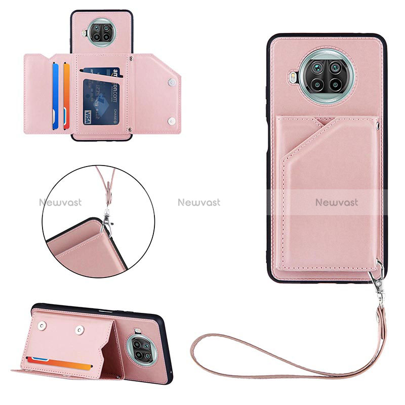Soft Luxury Leather Snap On Case Cover Y03B for Xiaomi Mi 10i 5G Rose Gold