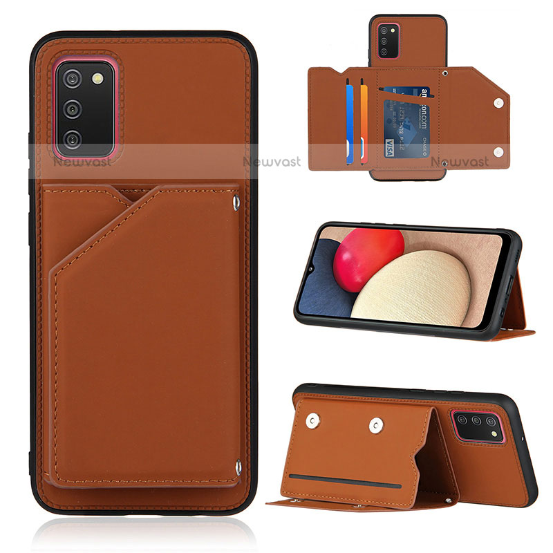 Soft Luxury Leather Snap On Case Cover Y04B for Samsung Galaxy A02s