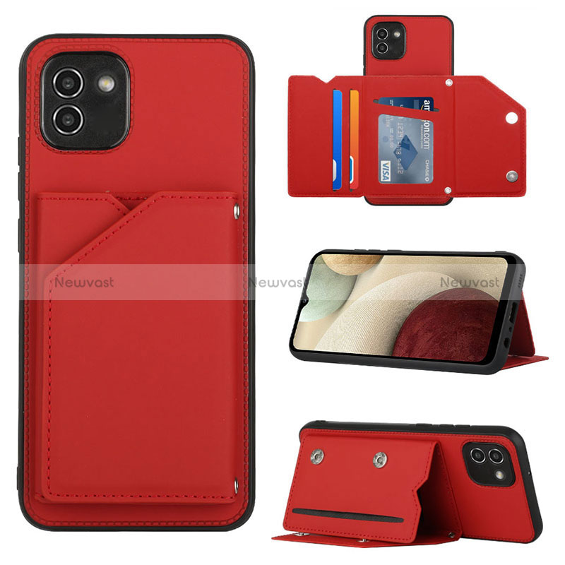 Soft Luxury Leather Snap On Case Cover Y04B for Samsung Galaxy A03