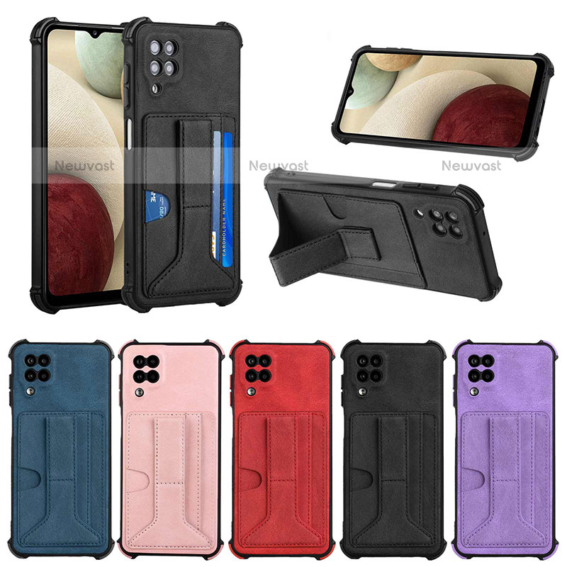 Soft Luxury Leather Snap On Case Cover Y04B for Samsung Galaxy A12