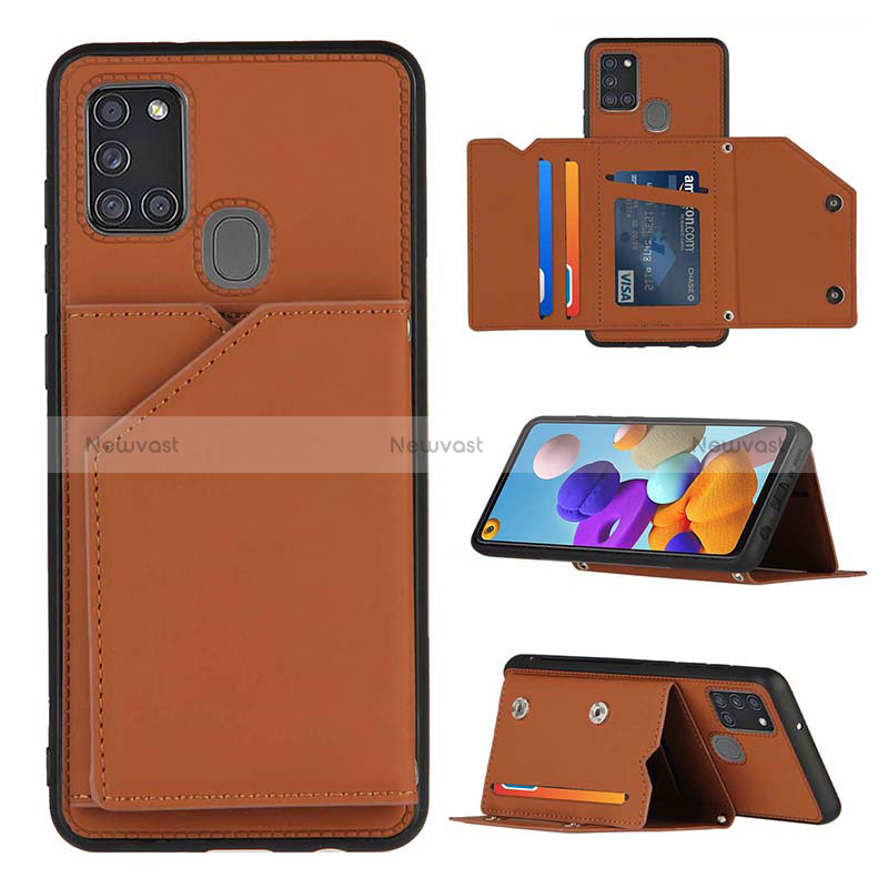 Soft Luxury Leather Snap On Case Cover Y04B for Samsung Galaxy A21s