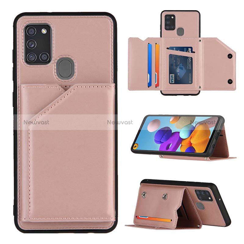 Soft Luxury Leather Snap On Case Cover Y04B for Samsung Galaxy A21s