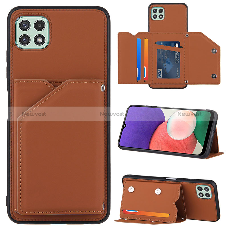 Soft Luxury Leather Snap On Case Cover Y04B for Samsung Galaxy A22 5G