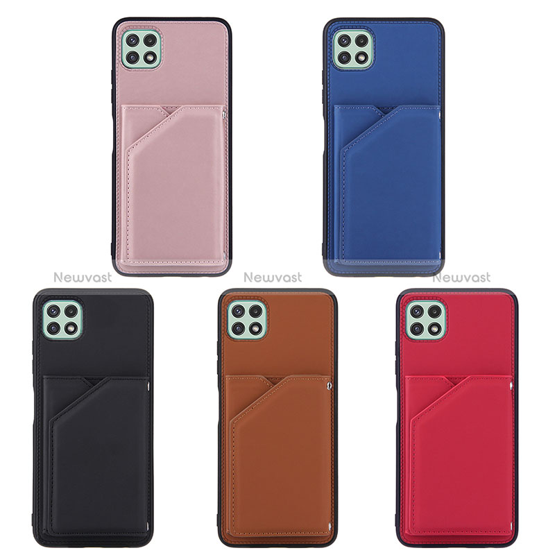 Soft Luxury Leather Snap On Case Cover Y04B for Samsung Galaxy A22 5G