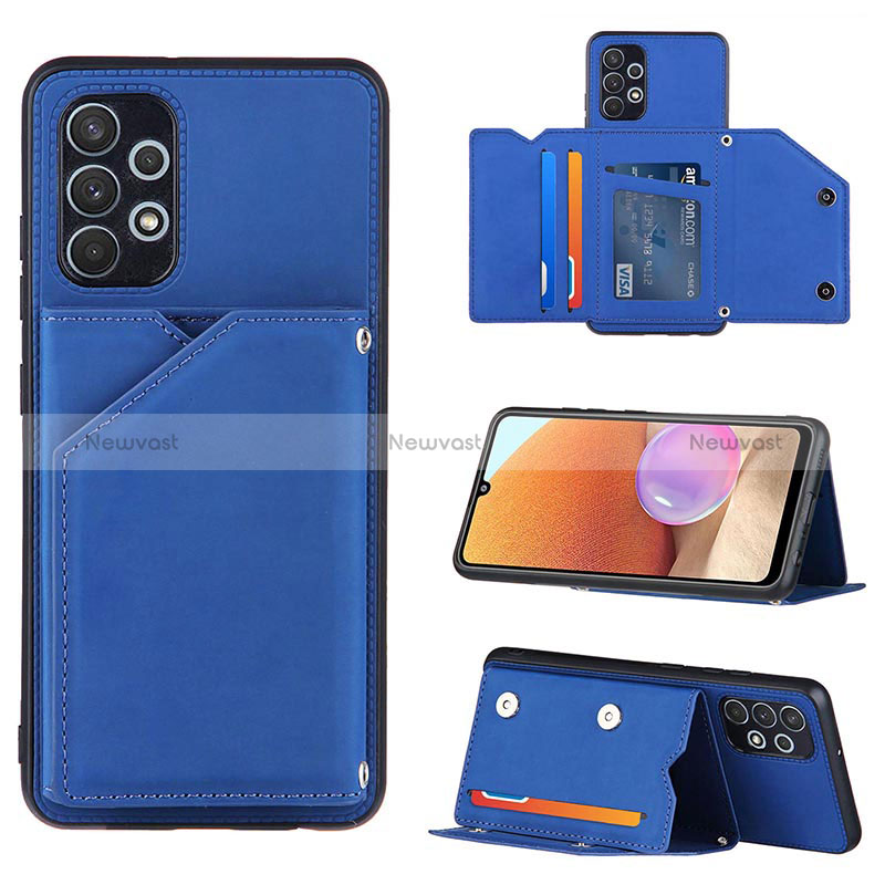 Soft Luxury Leather Snap On Case Cover Y04B for Samsung Galaxy A32 4G