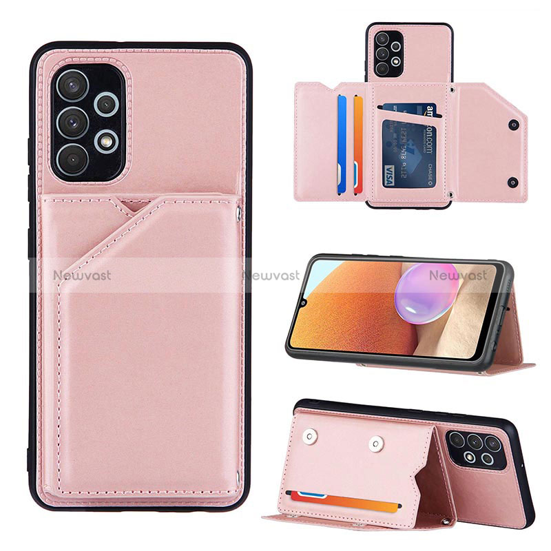 Soft Luxury Leather Snap On Case Cover Y04B for Samsung Galaxy A32 4G