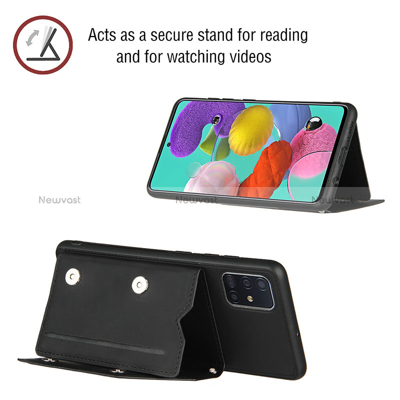 Soft Luxury Leather Snap On Case Cover Y04B for Samsung Galaxy A51 5G