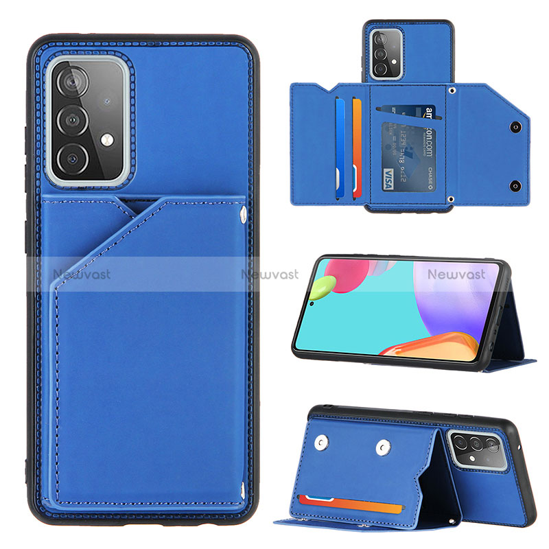 Soft Luxury Leather Snap On Case Cover Y04B for Samsung Galaxy A52 4G