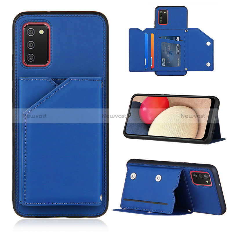 Soft Luxury Leather Snap On Case Cover Y04B for Samsung Galaxy F02S SM-E025F