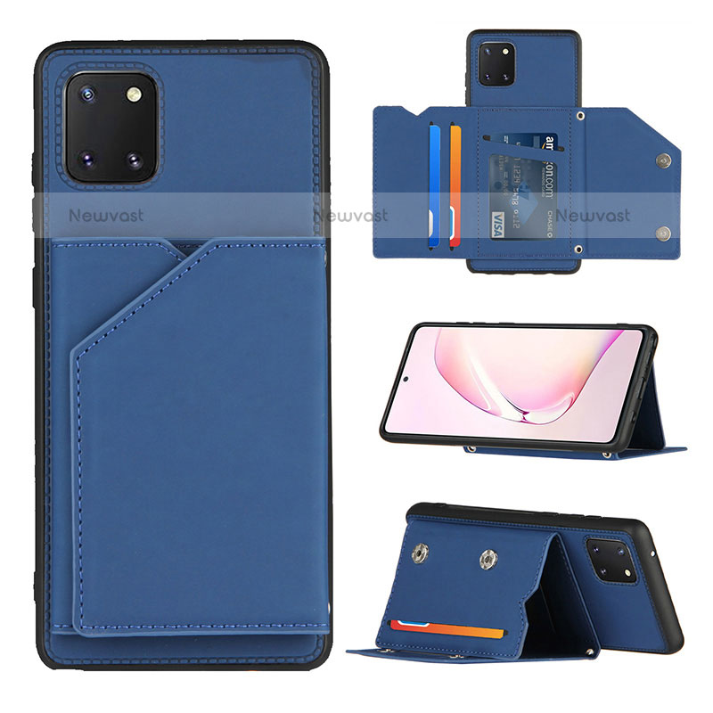 Soft Luxury Leather Snap On Case Cover Y04B for Samsung Galaxy Note 10 Lite