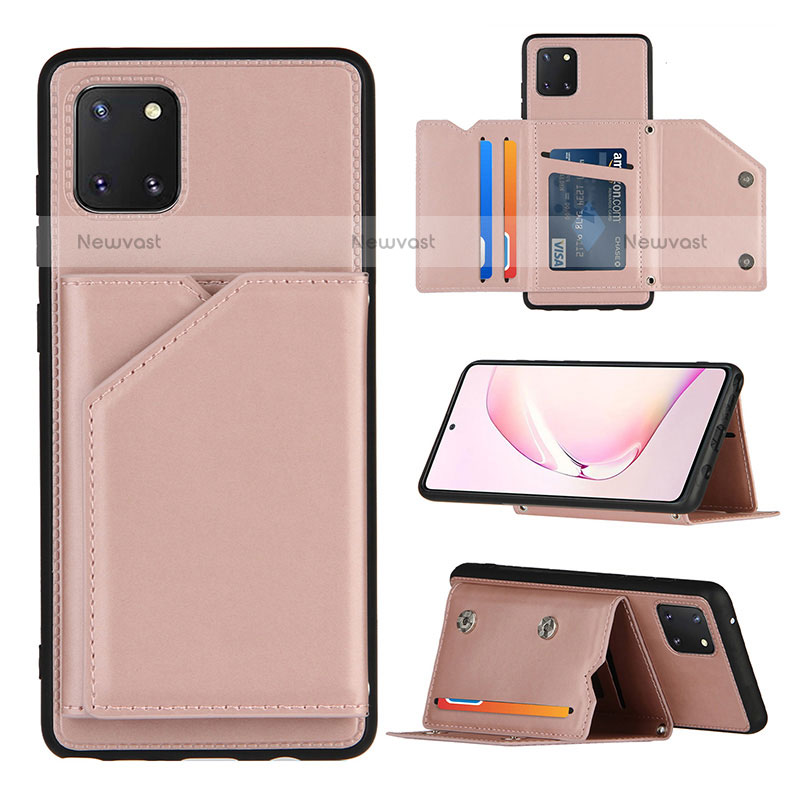 Soft Luxury Leather Snap On Case Cover Y04B for Samsung Galaxy Note 10 Lite