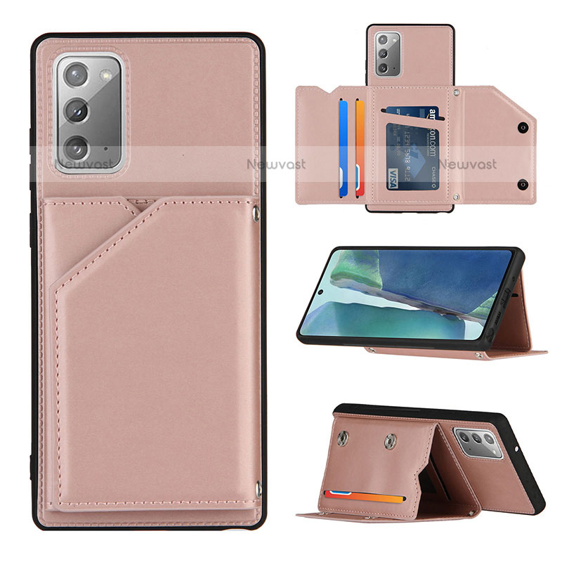 Soft Luxury Leather Snap On Case Cover Y04B for Samsung Galaxy Note 20 5G