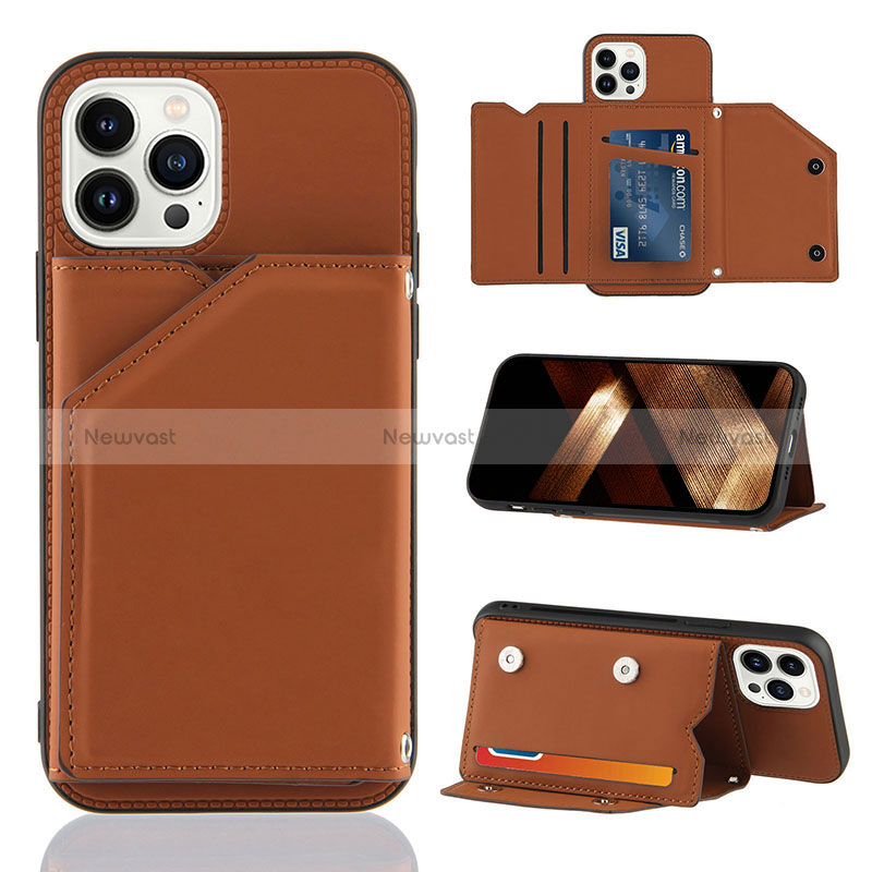 Soft Luxury Leather Snap On Case Cover Y05B for Apple iPhone 14 Pro