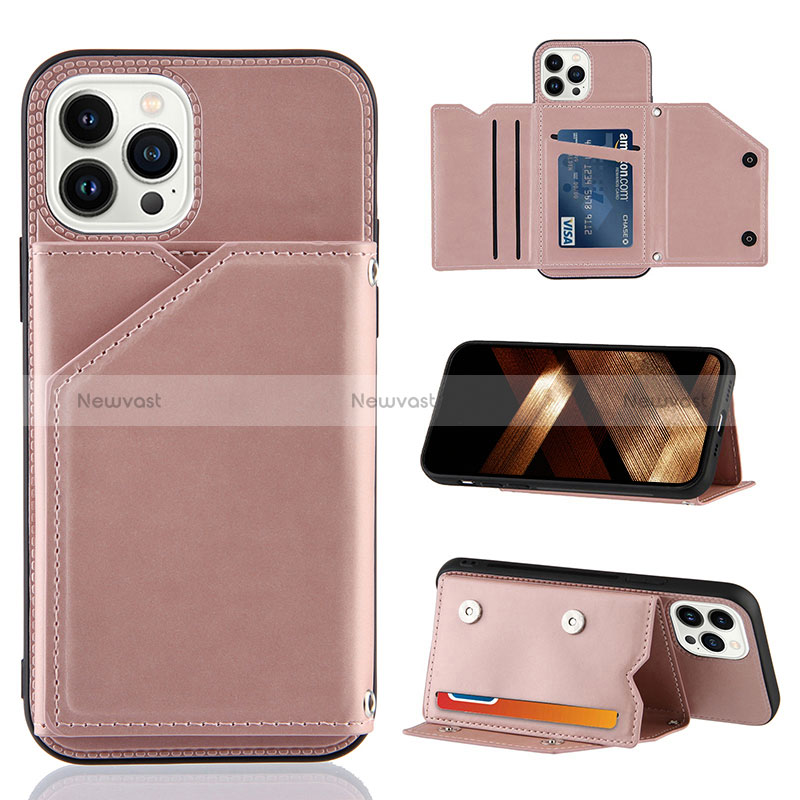 Soft Luxury Leather Snap On Case Cover Y05B for Apple iPhone 14 Pro