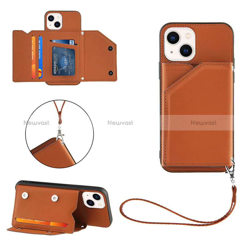 Soft Luxury Leather Snap On Case Cover Y06B for Apple iPhone 15