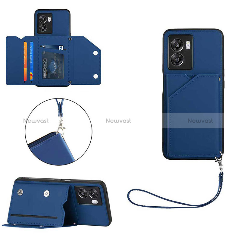 Soft Luxury Leather Snap On Case Cover YB1 for Oppo A77 5G Blue