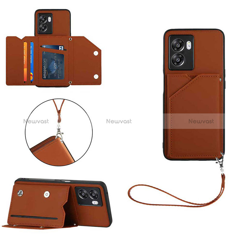 Soft Luxury Leather Snap On Case Cover YB1 for Oppo A77 5G Brown