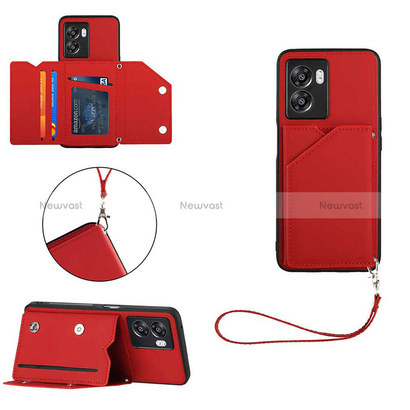 Soft Luxury Leather Snap On Case Cover YB1 for Oppo A77 5G Red