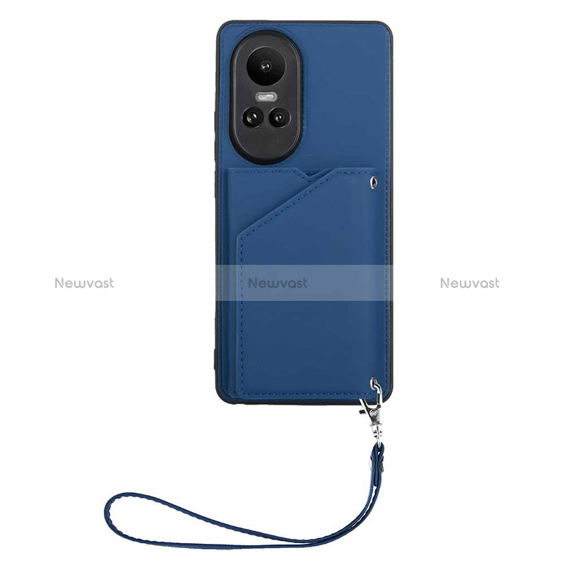 Soft Luxury Leather Snap On Case Cover YB1 for Oppo Reno10 5G Blue