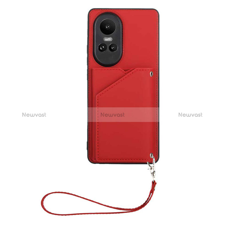 Soft Luxury Leather Snap On Case Cover YB1 for Oppo Reno10 5G Red