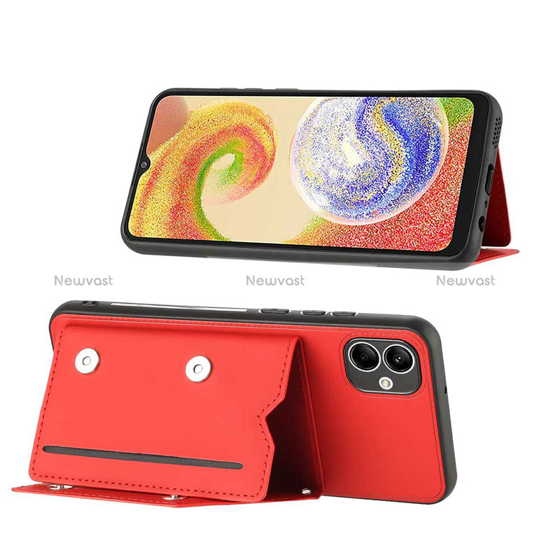 Soft Luxury Leather Snap On Case Cover YB1 for Samsung Galaxy A04 4G Red