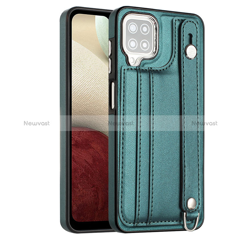 Soft Luxury Leather Snap On Case Cover YB1 for Samsung Galaxy A12 5G Green