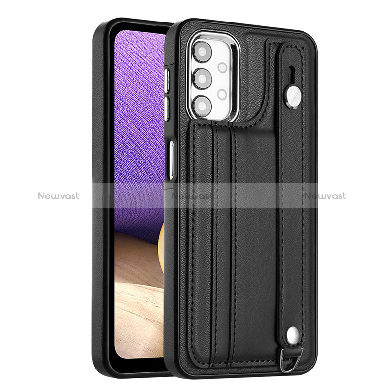 Soft Luxury Leather Snap On Case Cover YB1 for Samsung Galaxy A32 5G Black