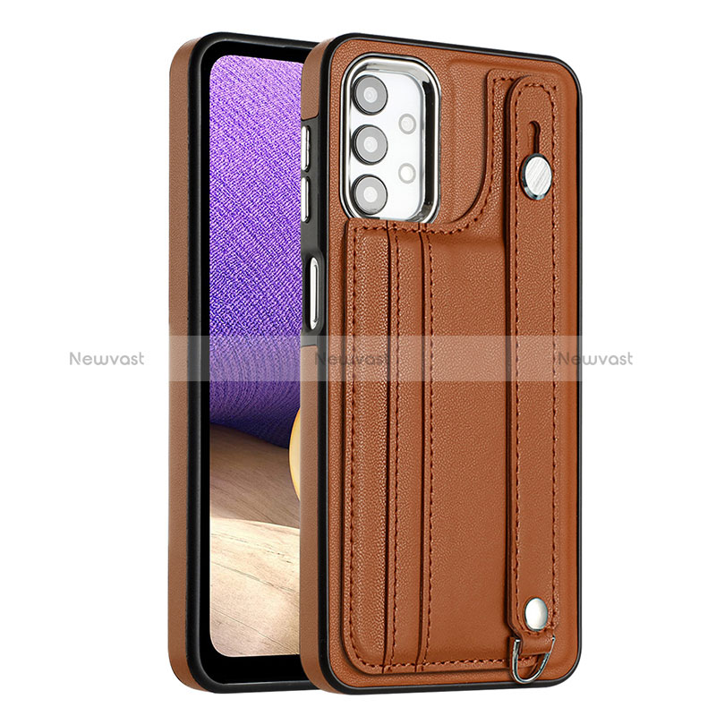 Soft Luxury Leather Snap On Case Cover YB1 for Samsung Galaxy A32 5G Brown