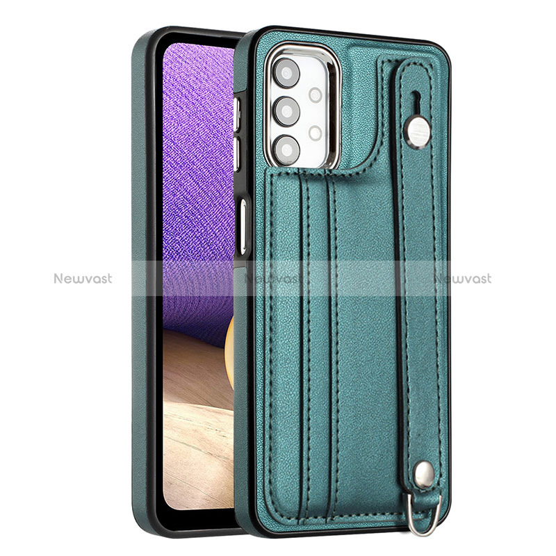 Soft Luxury Leather Snap On Case Cover YB1 for Samsung Galaxy A32 5G Green