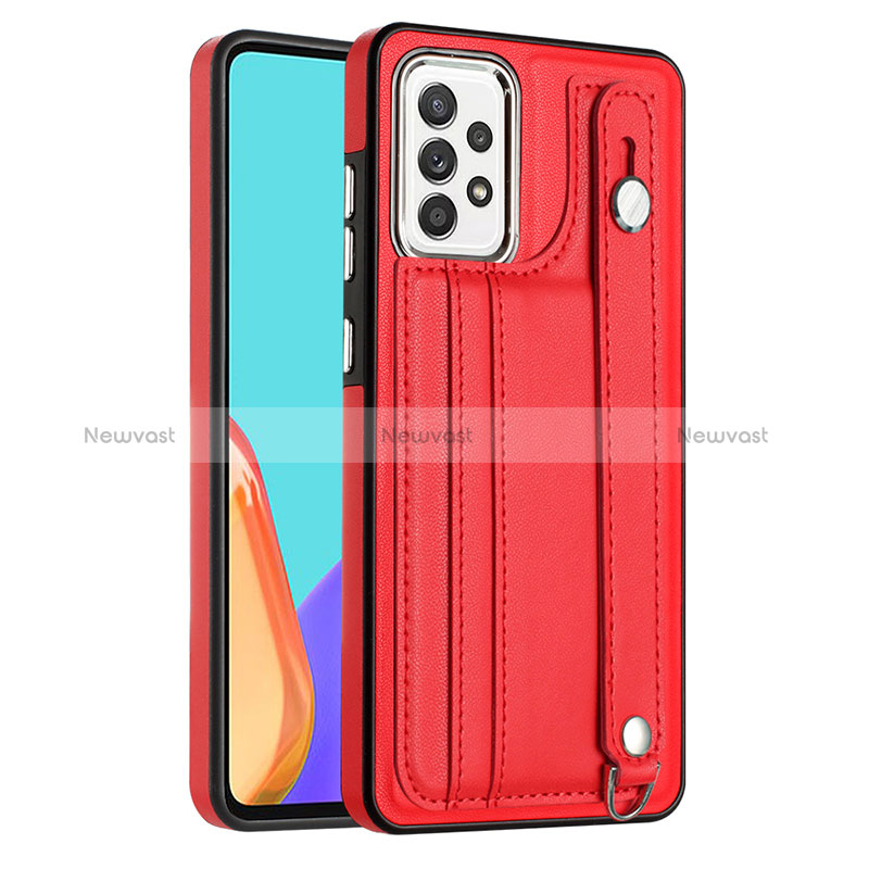Soft Luxury Leather Snap On Case Cover YB1 for Samsung Galaxy A53 5G Red