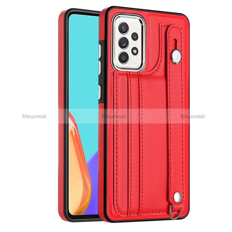 Soft Luxury Leather Snap On Case Cover YB1 for Samsung Galaxy A72 4G Red