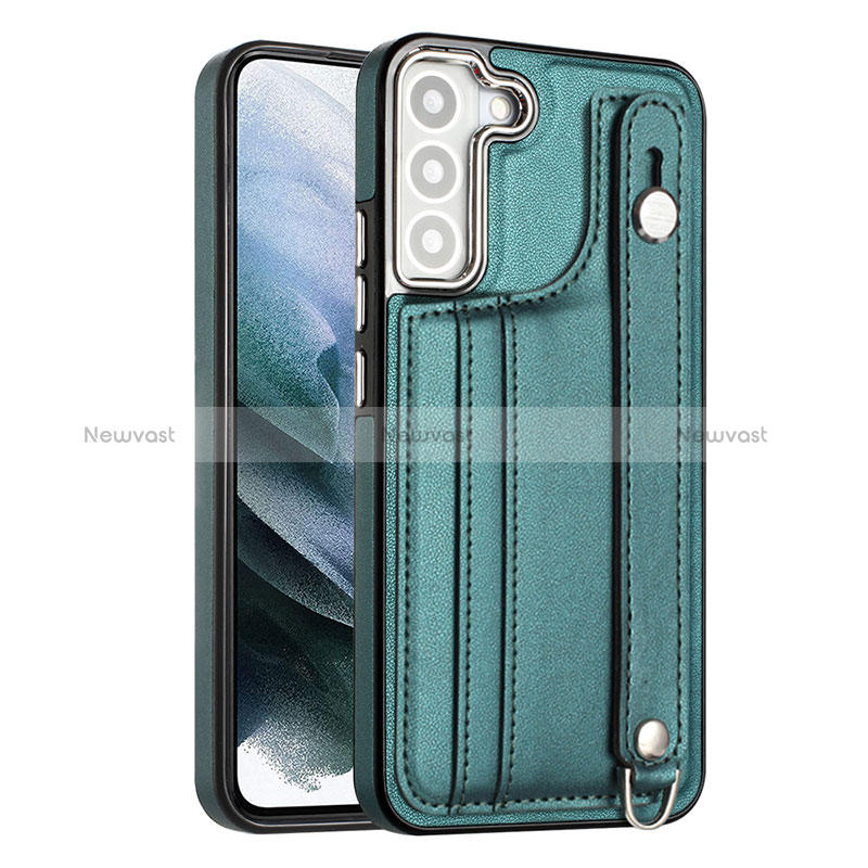 Soft Luxury Leather Snap On Case Cover YB1 for Samsung Galaxy S21 FE 5G Green