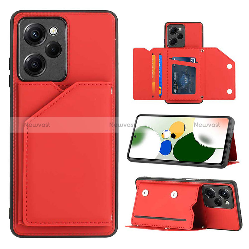 Soft Luxury Leather Snap On Case Cover YB1 for Xiaomi Poco X5 Pro 5G Red