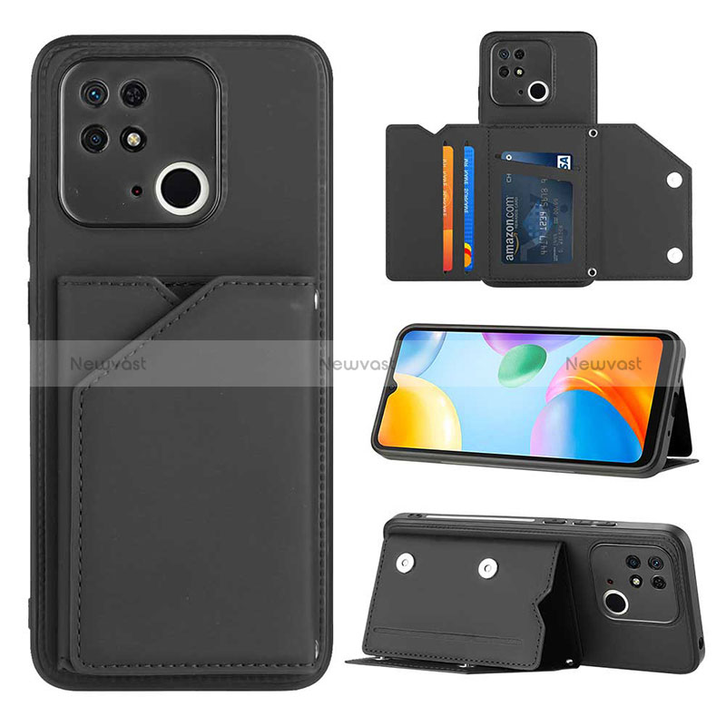 Soft Luxury Leather Snap On Case Cover YB1 for Xiaomi Redmi 10 Power Black