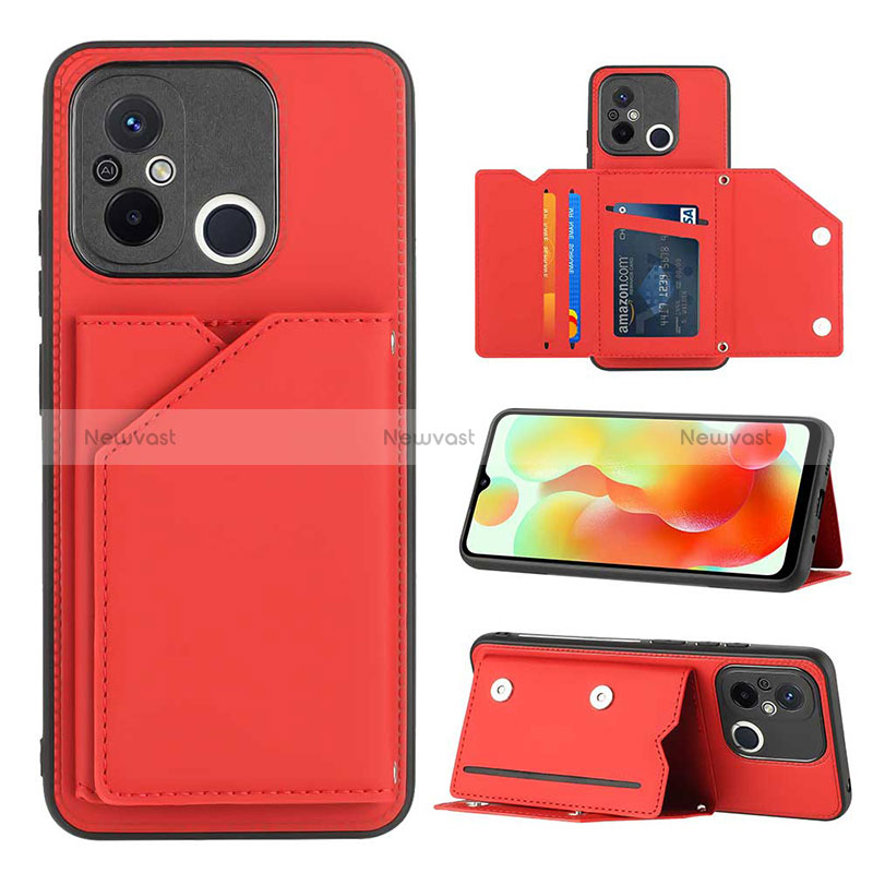 Soft Luxury Leather Snap On Case Cover YB1 for Xiaomi Redmi 11A 4G Red