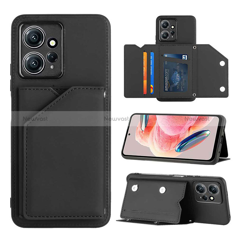 Soft Luxury Leather Snap On Case Cover YB1 for Xiaomi Redmi Note 12 4G Black