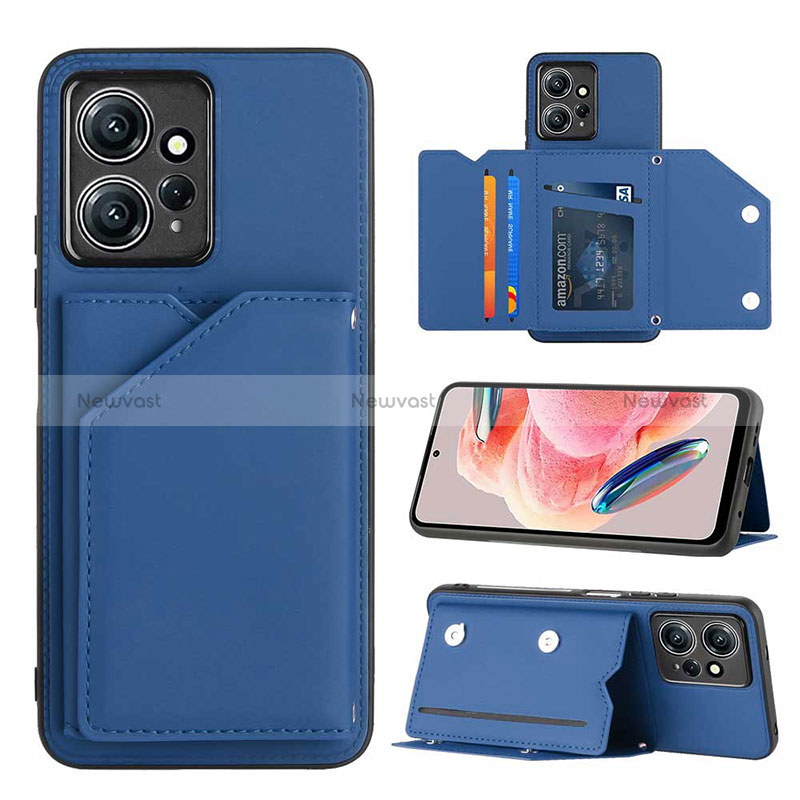 Soft Luxury Leather Snap On Case Cover YB1 for Xiaomi Redmi Note 12 4G Blue