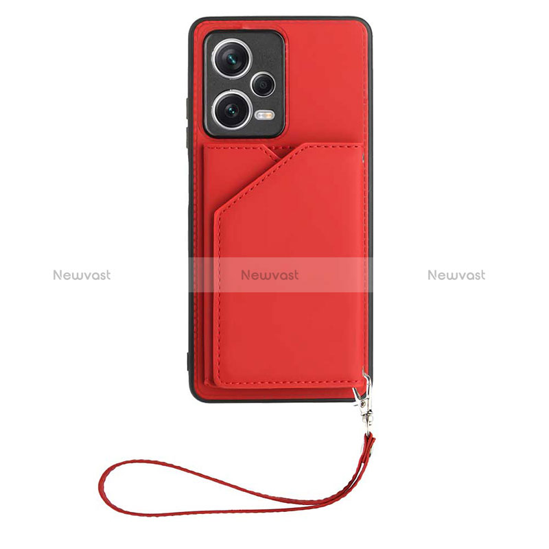 Soft Luxury Leather Snap On Case Cover YB1 for Xiaomi Redmi Note 12 Pro 5G Red