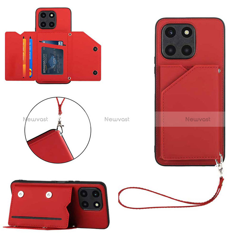 Soft Luxury Leather Snap On Case Cover YB2 for Huawei Honor X6a Red